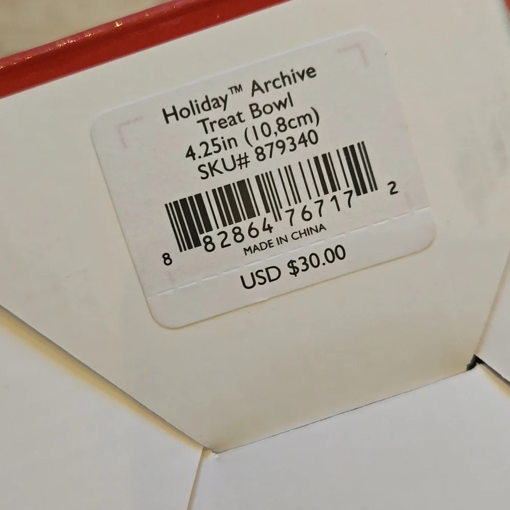 NIB Lenox Holiday Archive Treat Bowl - Picture 6 of 7
